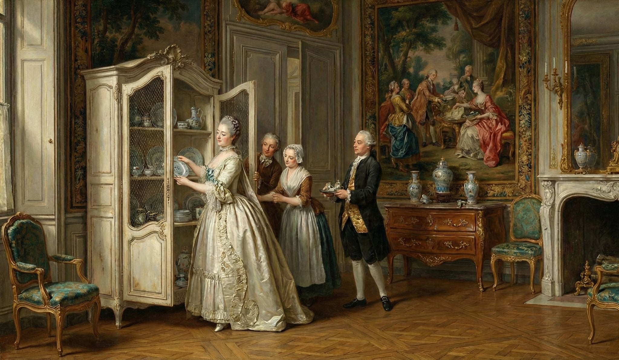 グリアージュキャビネットを使っている貴婦人