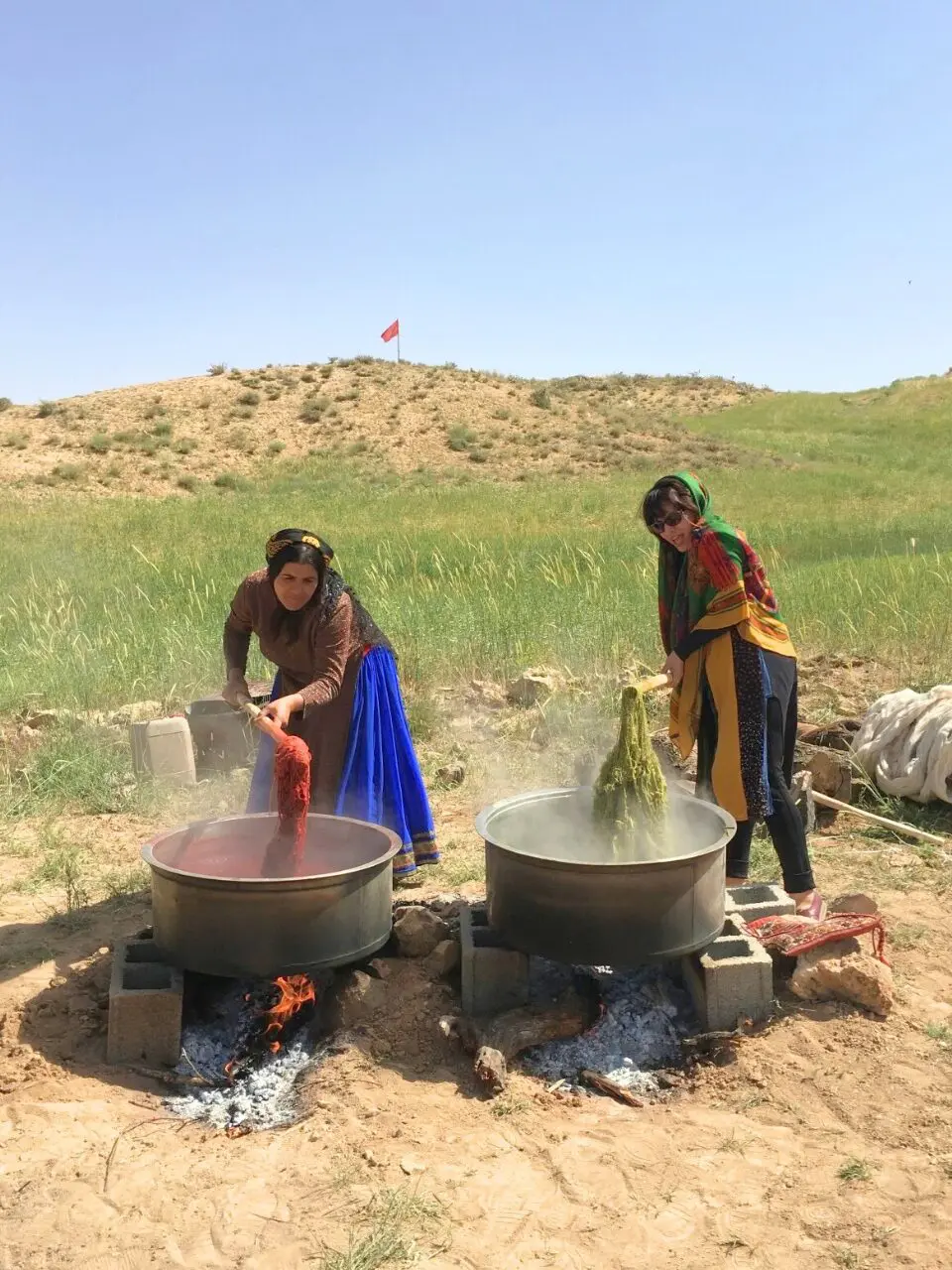 ペルシャ絨毯の草木染め