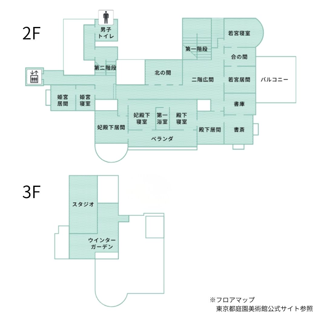 東京都庭園博物館2階の地図