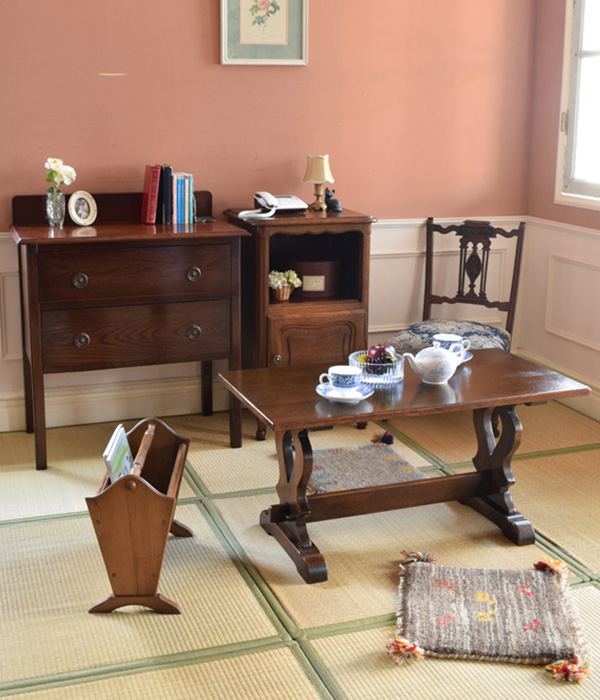 畳×英国フランスのアンティーク家具