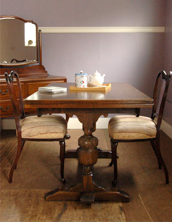 アンティークドローリーフテーブル (l-195)