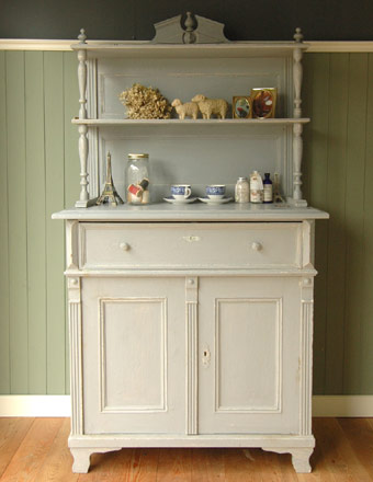 アンティークドレッサー（グレー） (na-0068)