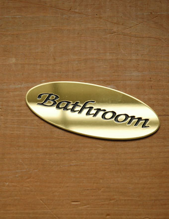 真鍮製バスルームプレート　ドアプレート（Bathroom） (sa-005)