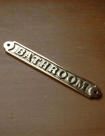 真鍮サインプレート　バスルームプレート (sa-003)