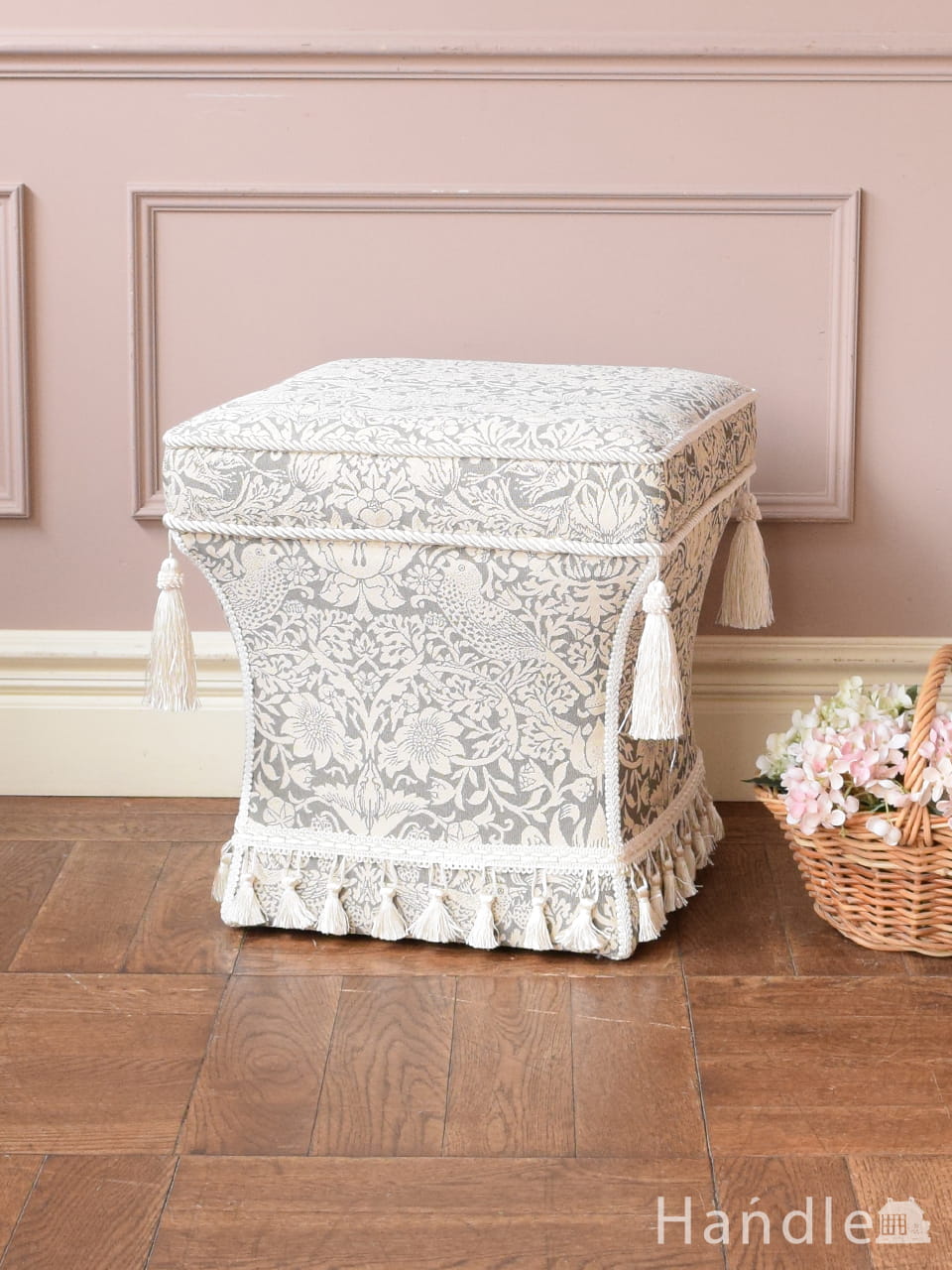 ウィリアムモリス風のおしゃれな椅子、ジェニファーテイラーのスツール (y-597-c)