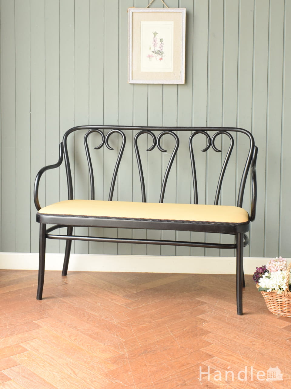 ハート形の背もたれがおしゃれなアンティークセティ、イギリスから届いためずらしいベントウッドチェア (q-643-c)