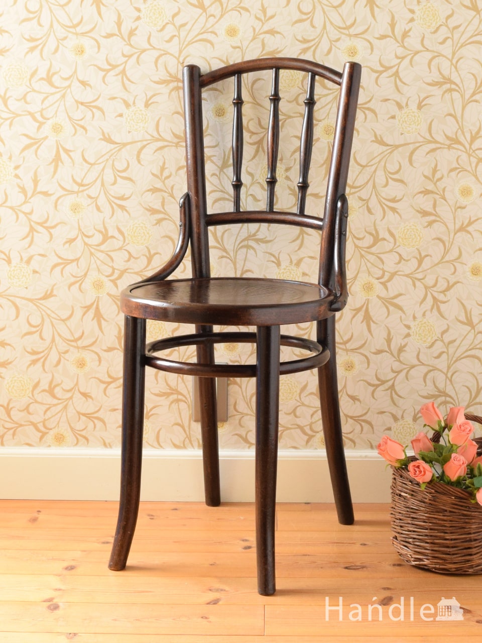 英国アンティークのおしゃれな椅子、バンブーデザインのベントウッドチェア (k-1728-c)