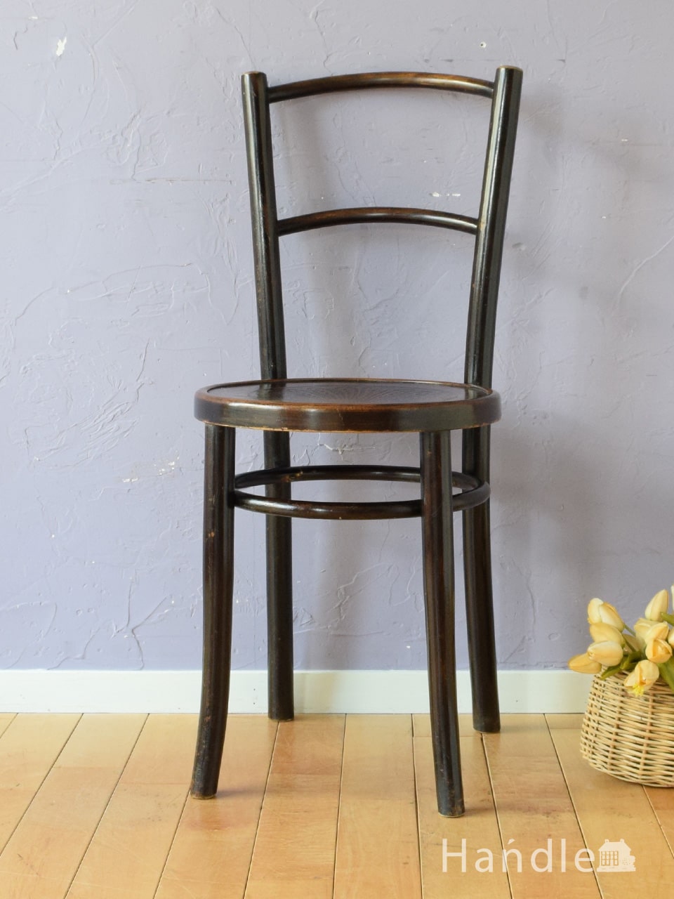 英国アンティークのおしゃれな椅子、ツーバータイプのベントウッドチェア (k-1756-c)
