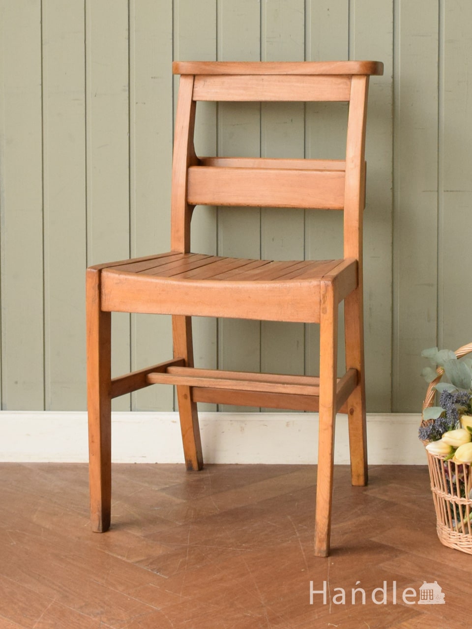 アンティークのおしゃれな椅子、聖書箱が付いたチャペルチェア (q-447-c)