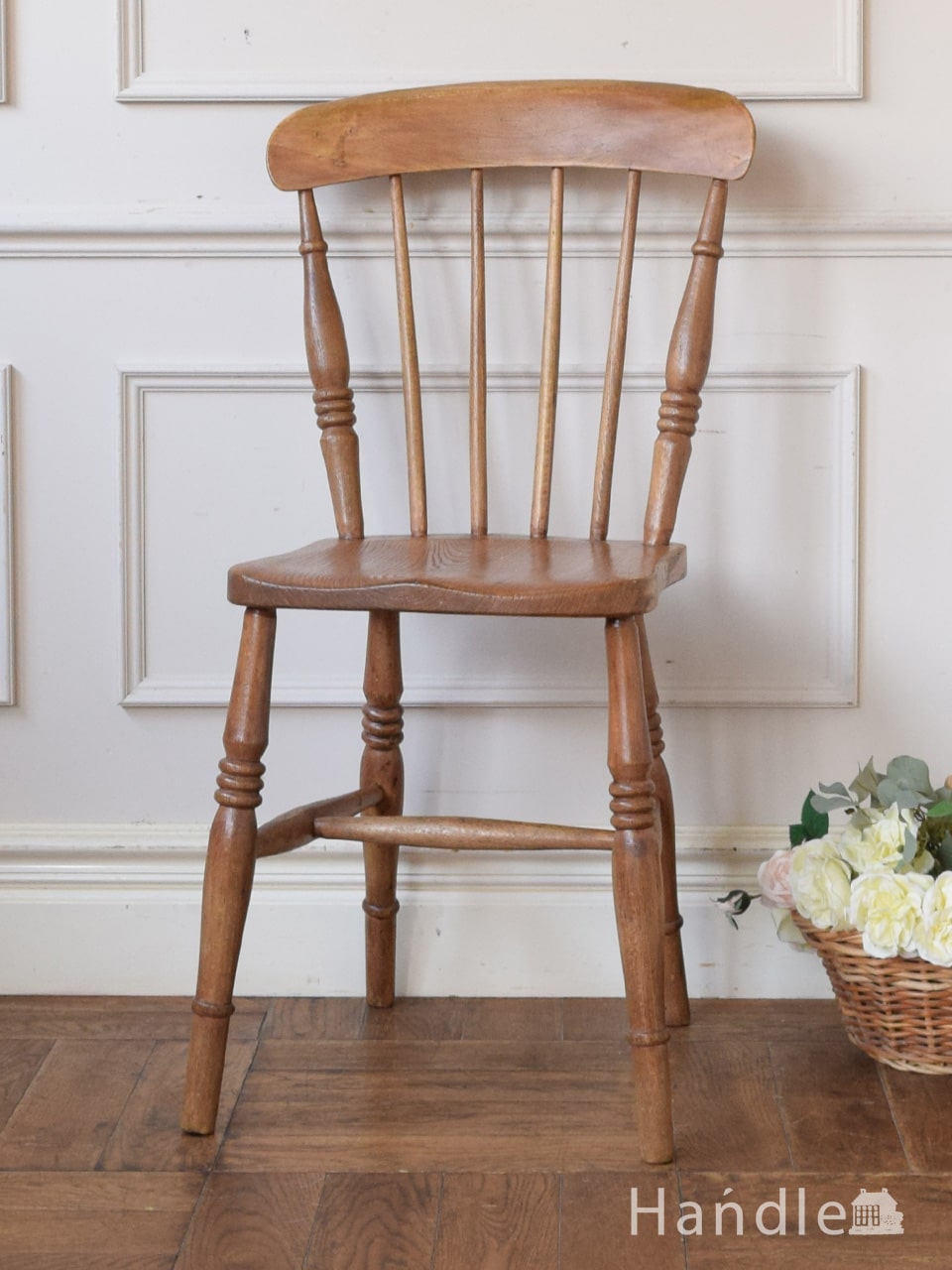 イギリスのおしゃれなアンティークチェア、ナチュラルな雰囲気のキッチンチェア(k-1785-c)｜アンティークチェア・椅子
