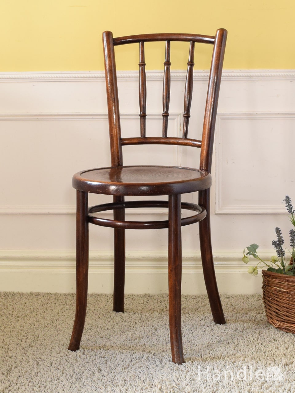 英国アンティークのおしゃれな椅子、バンブーデザインのベントウッドチェア (k-1825-c)