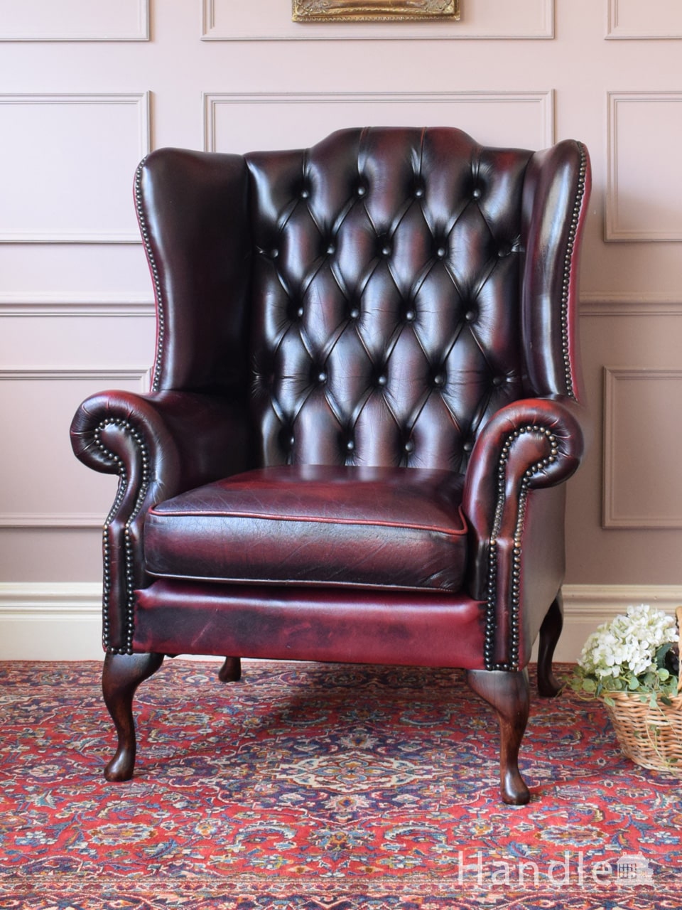 イギリスから届いたアンティークのパーソナル椅子、ビンテージのチェスターフィールドソファ