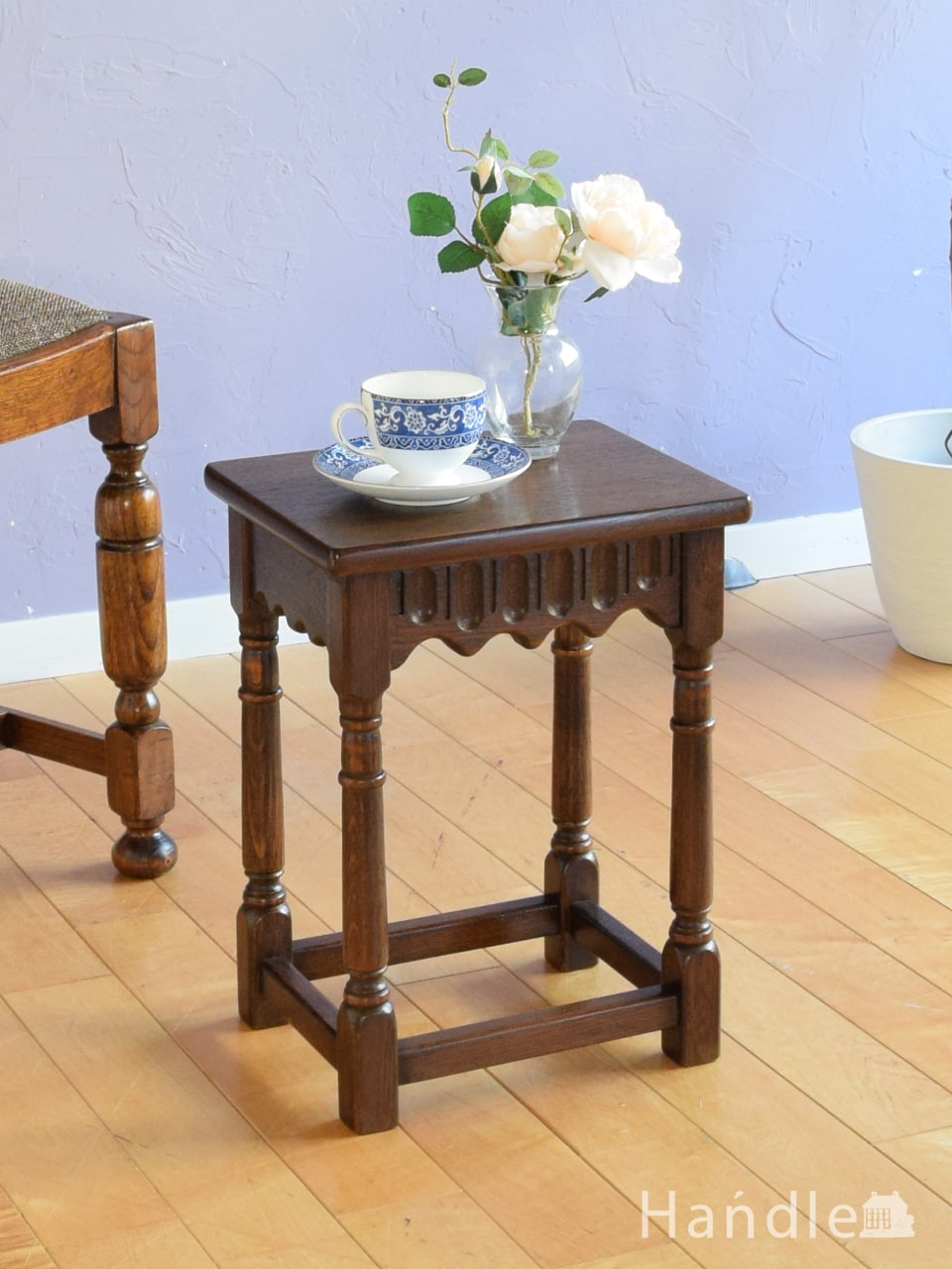 英国のアンティークテーブル、小さくてどこでも使えるオーク材のコーヒーテーブル (k-2913-f)