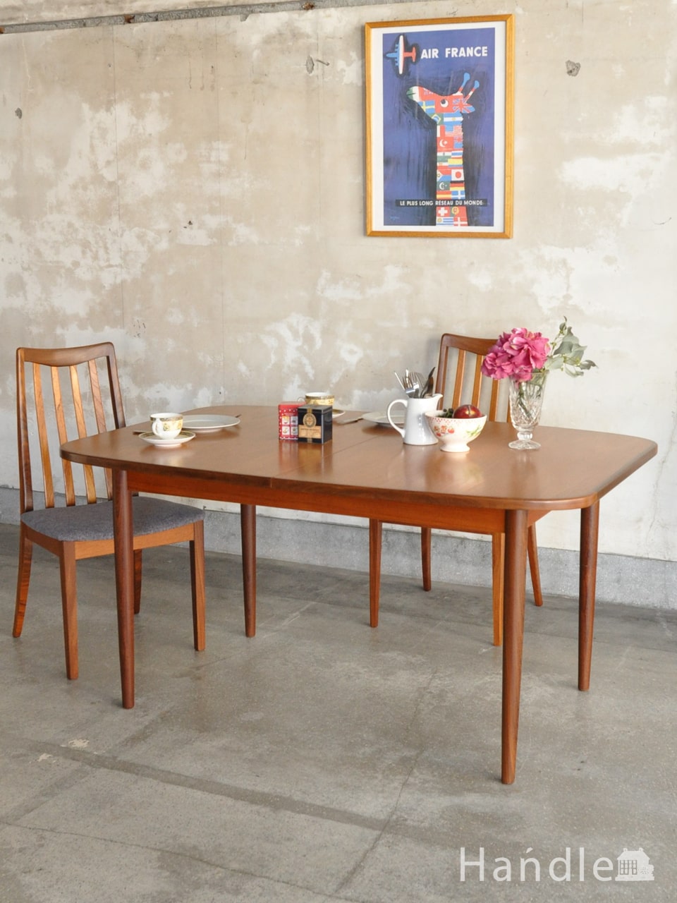 G-planのヴィンテージテーブル、北欧スタイルのおしゃれな伸長式ダイニングテーブル