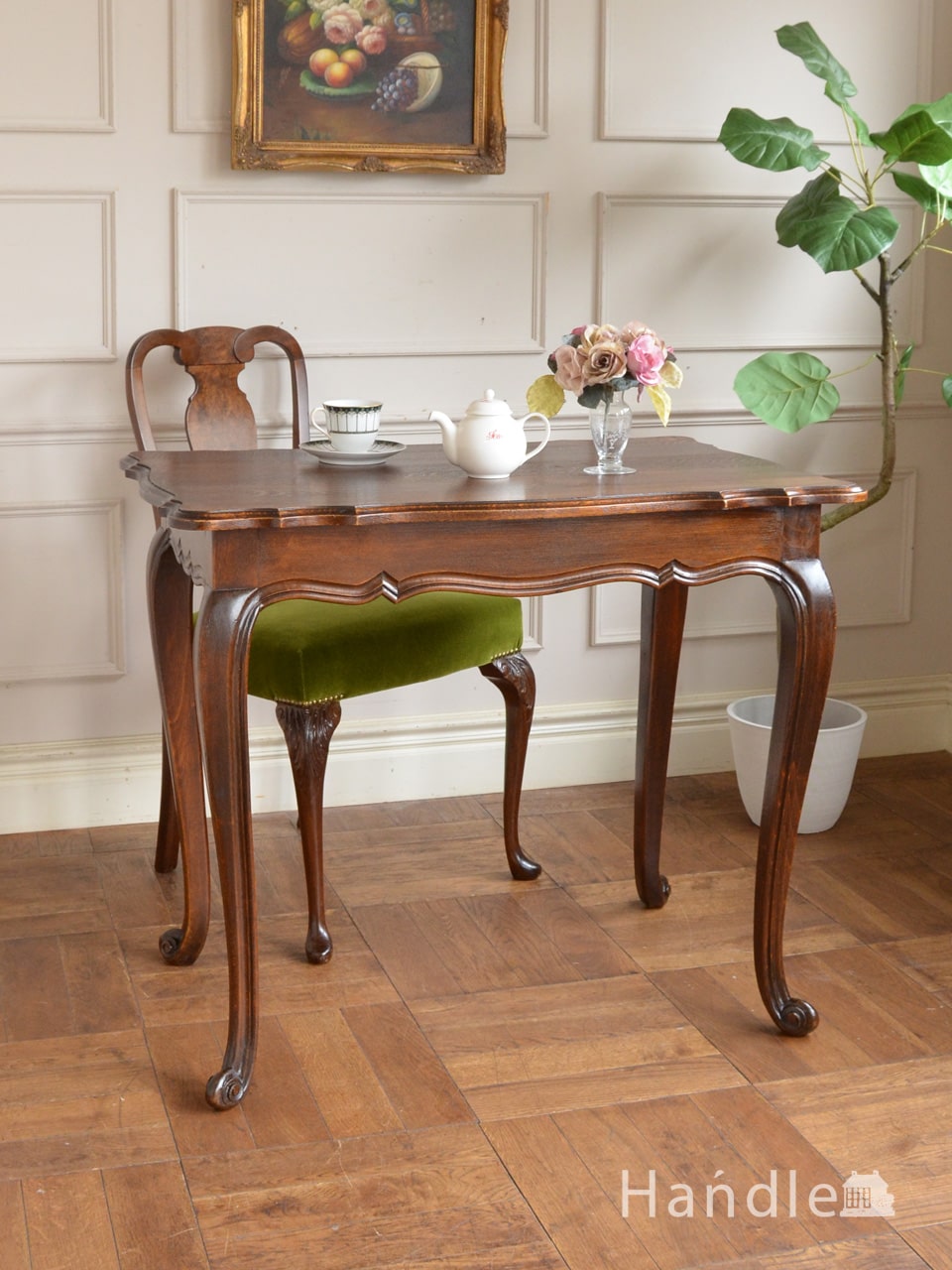 フランスの美しいアンティーク家具、優雅な猫足のティーテーブル (j-2991-f)