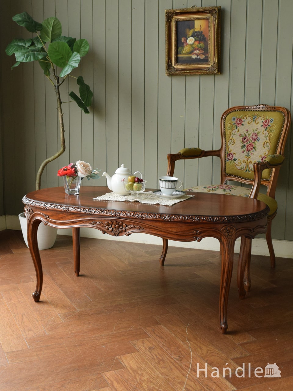 偉大な フランス アンティーク HenriⅡ Low Table テーブル チェア 