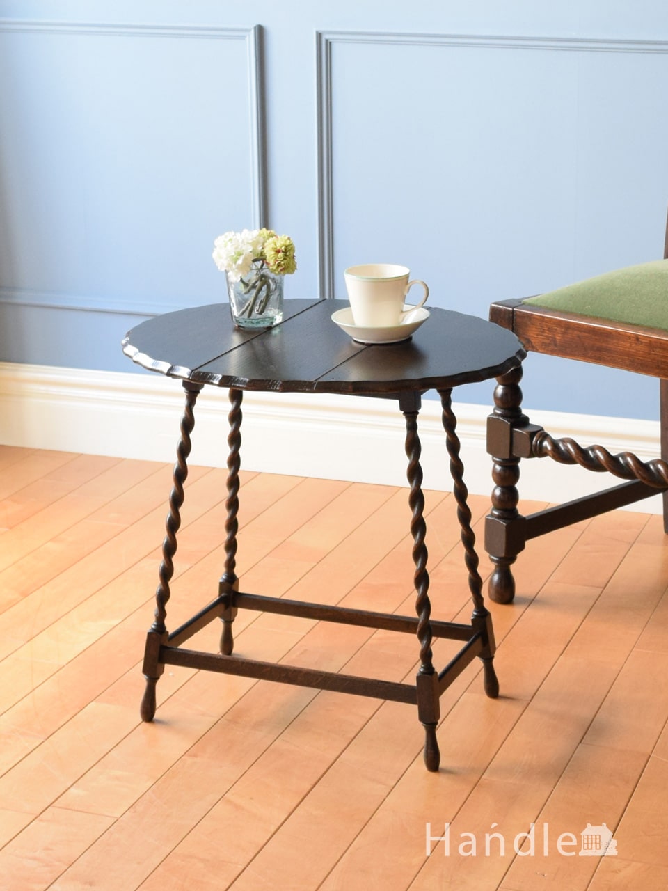 英国アンティークのオケージョナルテーブル、サイズが変わる便利なテーブル (i-077-f)