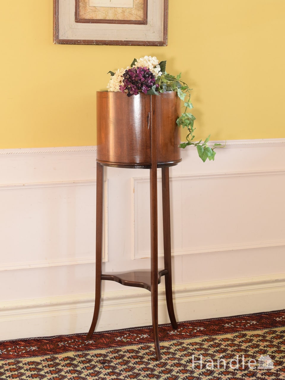 英国から届いたおしゃれなアンティーク花台、オーク材のプランツポットスタンド (k-3336-f)