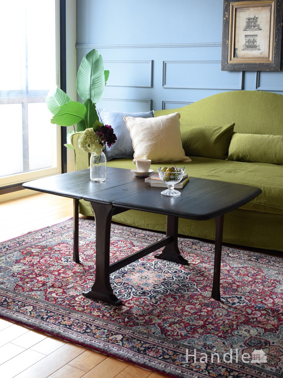 ERCOLアーコールの伸長式コーヒーテーブル、英国ビンテージのゲートレッグテーブル