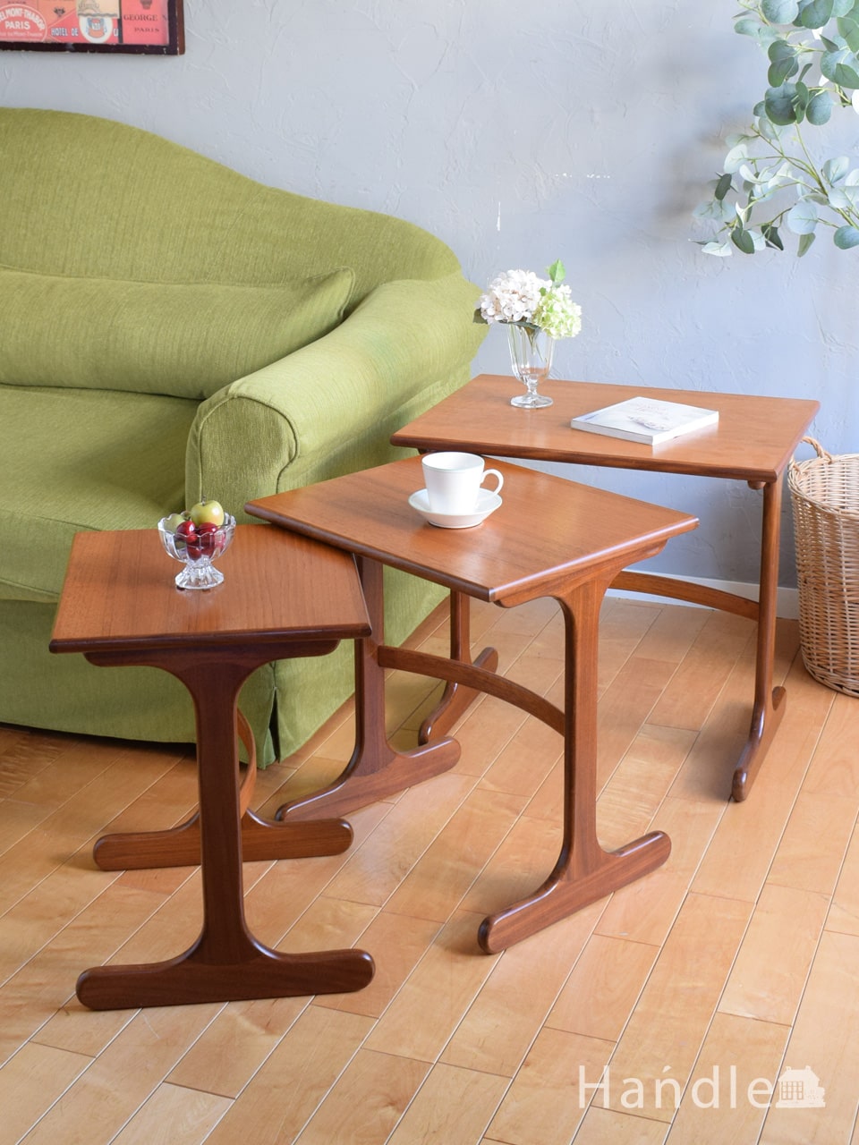 G-PLANのおしゃれなビンテージテーブル、スマートなデザインのネストテーブル (h-163-f)