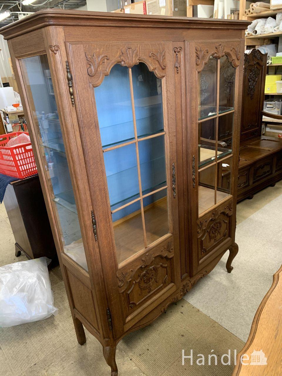 アンティーク　ガラスキャビネット (j-3640-f)