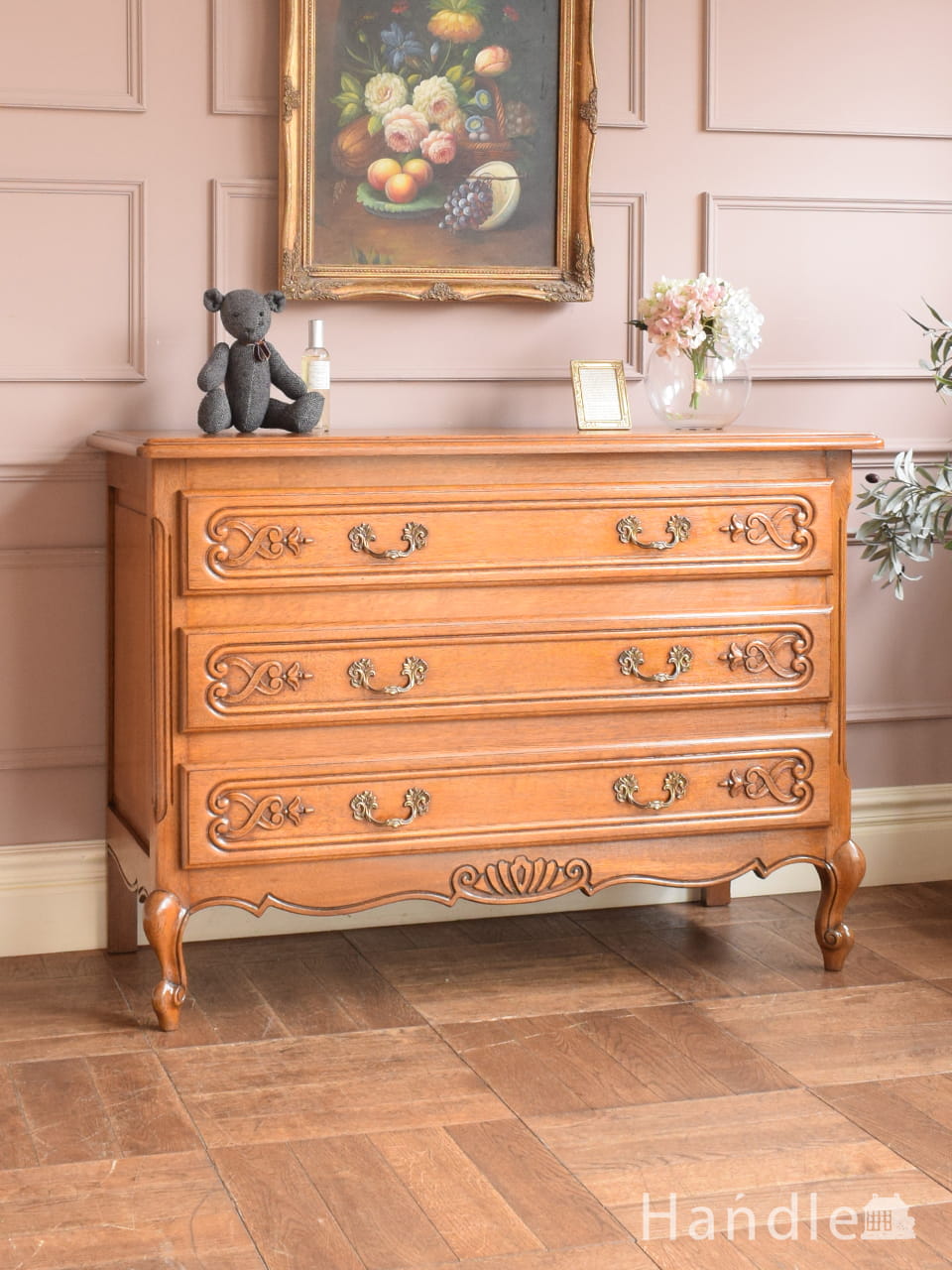 フランスから届いたアンティークの洋服タンス、猫足が美しいフレンチチェスト (z-337-f)