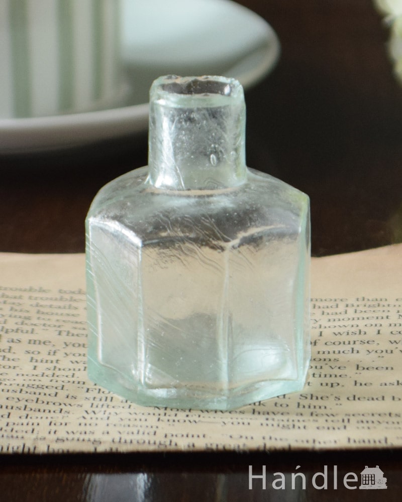 イギリスのアンティークガラス雑貨、ヴィクトリアンインク瓶 (m-4399-z)