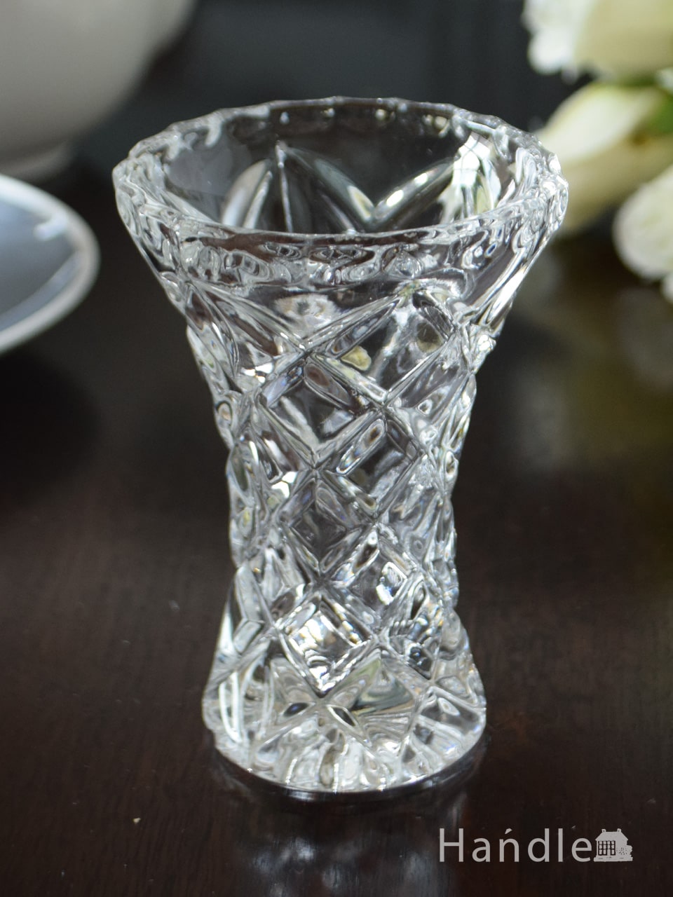 アンティークガラスの花器、小さくて可愛いフラワーベース（一輪挿し） (pg-6625)