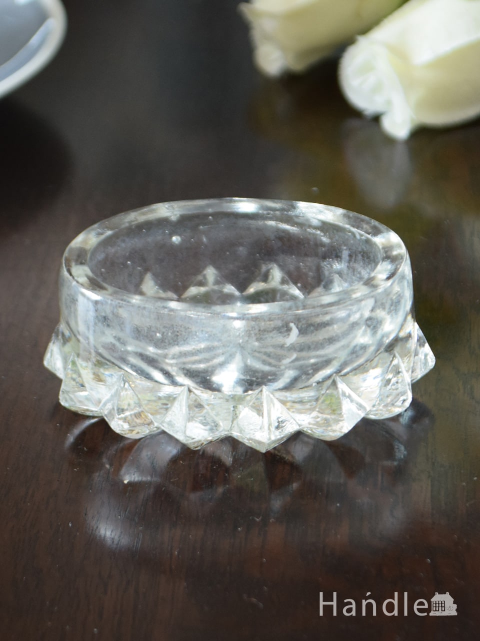 アンティークガラスの食器、イギリスで見つけたプレスドグラス (pg-6631)