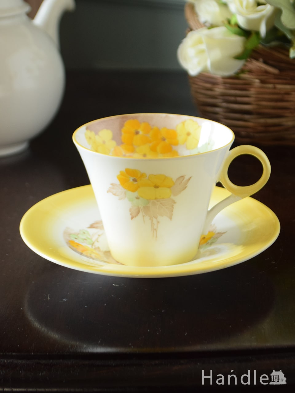 シェリー窯のアンティーク陶磁器、リージェントシェイプのカップ＆ソーサー(フロックス) (d-1690-z)