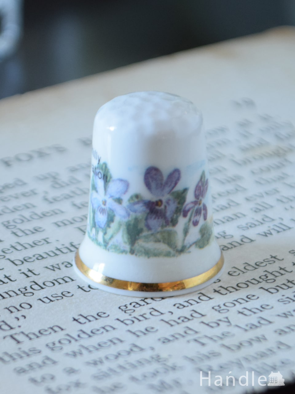 イギリスのアンティーク指貫、J&S Chown of Hayle Cornwallのシンブル (Goonhilly Conservation) (m-4714-z)