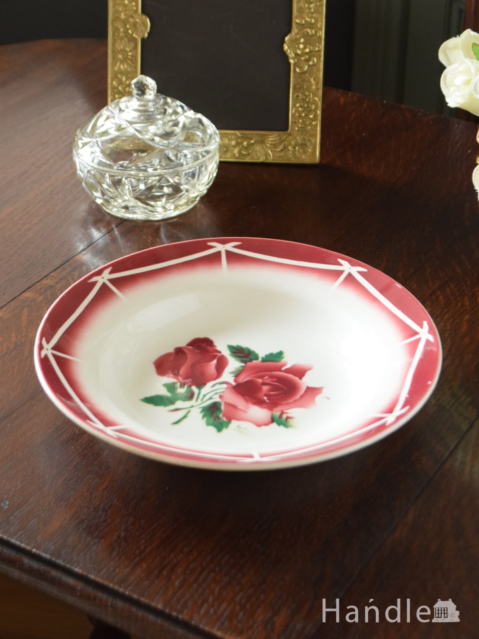 フランスアンティーク食器　皿　4枚　薔薇　DIGOIN