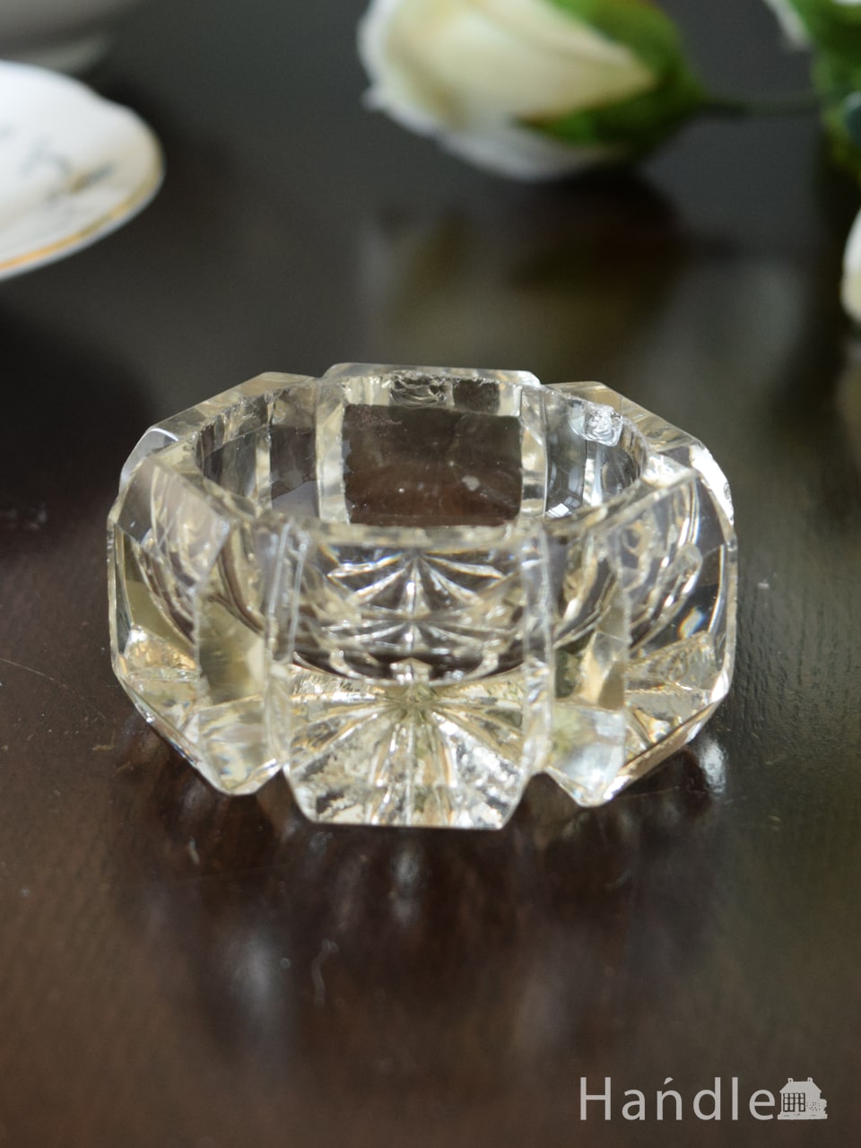 アンティークガラスの食器、イギリスで見つけたプレスドグラス (pg-7264)