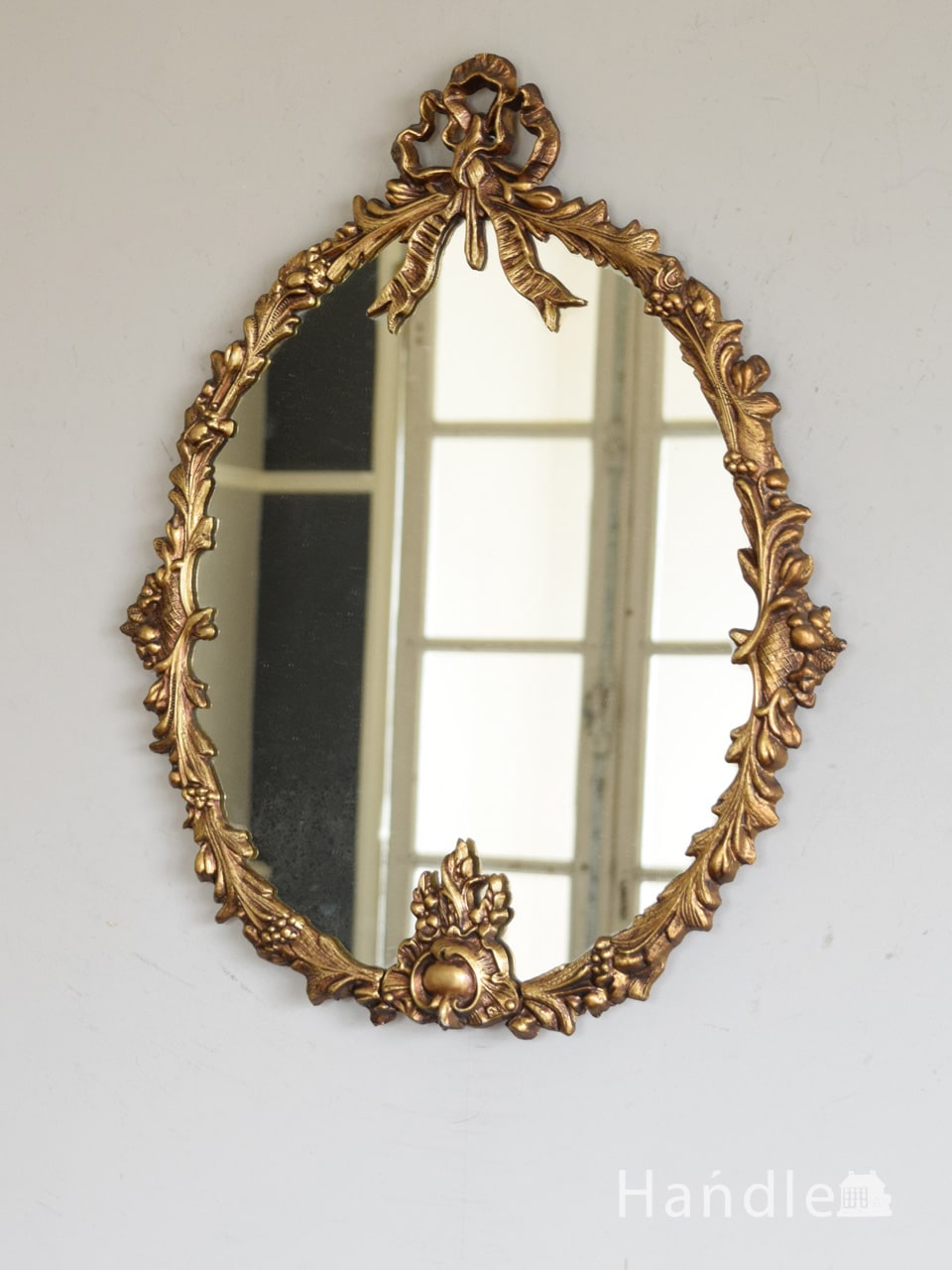 イギリスのアンティークの壁掛け鏡、可愛いアンティークのモールディングミラー (k-5090-z)