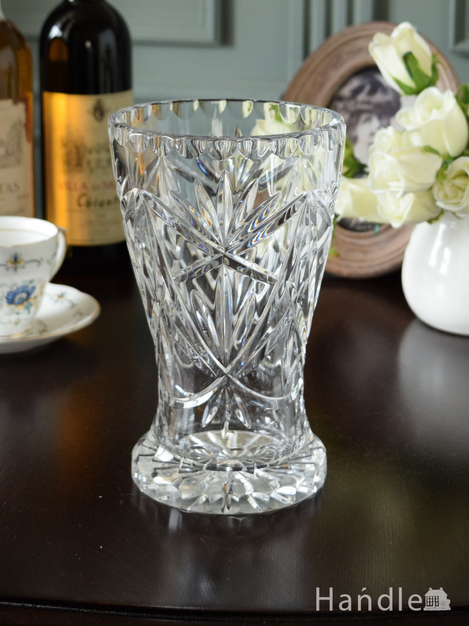 アンティークのガラス雑貨、イギリスで見つけたガラスの花器（フラワーベース） (pg-7520)