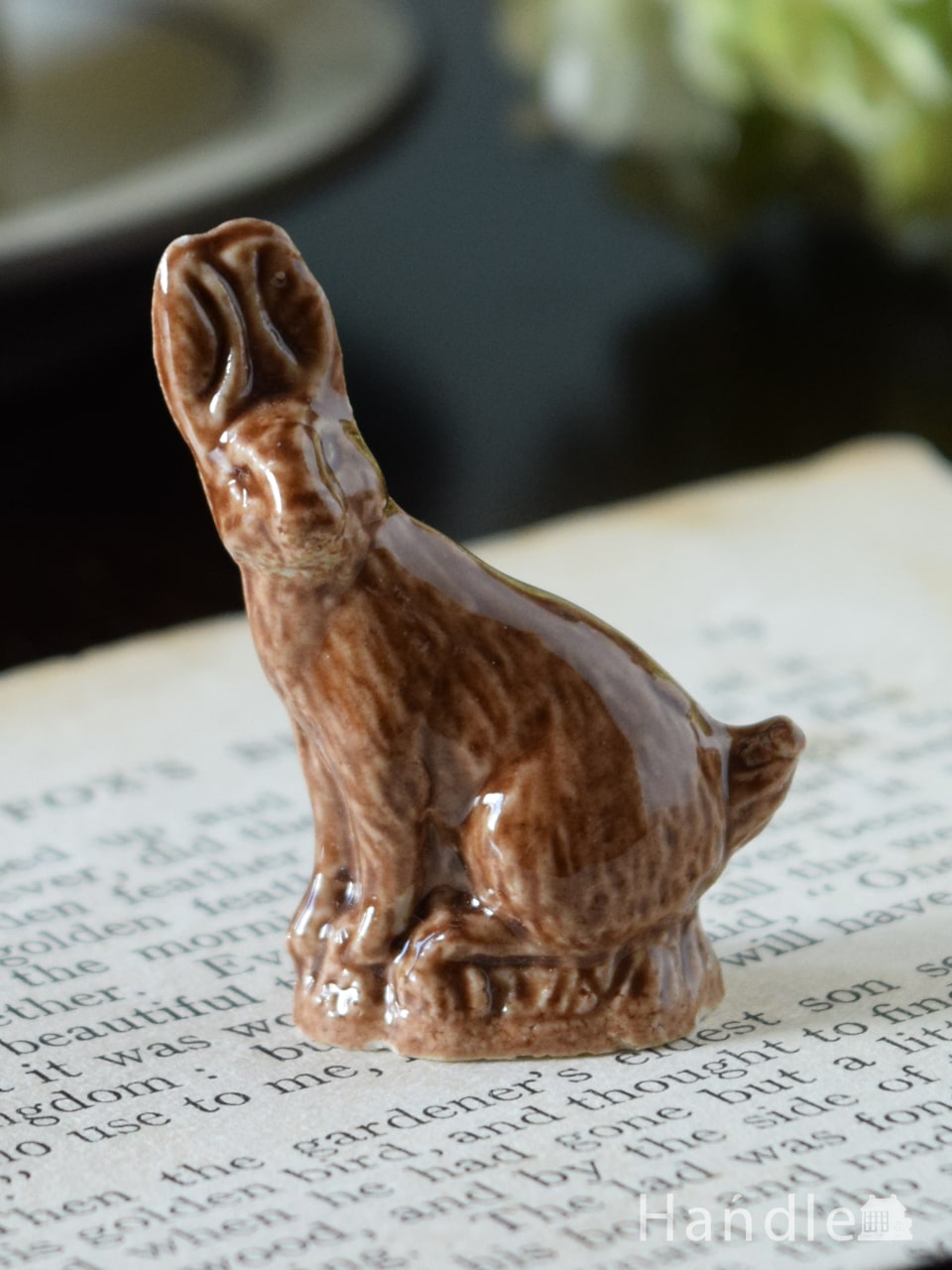 イギリスWADE社のビンテージ陶器、Whimsiesのフィギア（ウサギ） (m-5775-z)