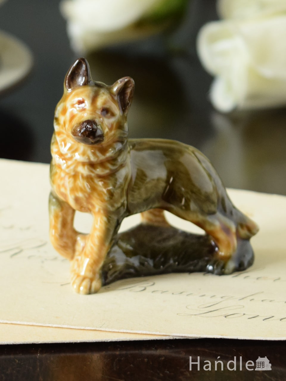 イギリスアンティークのシェパード 置き物 Beswick 犬のフィギュア-