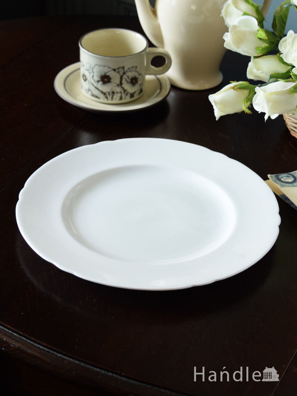 シェリー窯の真っ白なプレート、shelleyのアンティークのお皿 (m-5975-z)