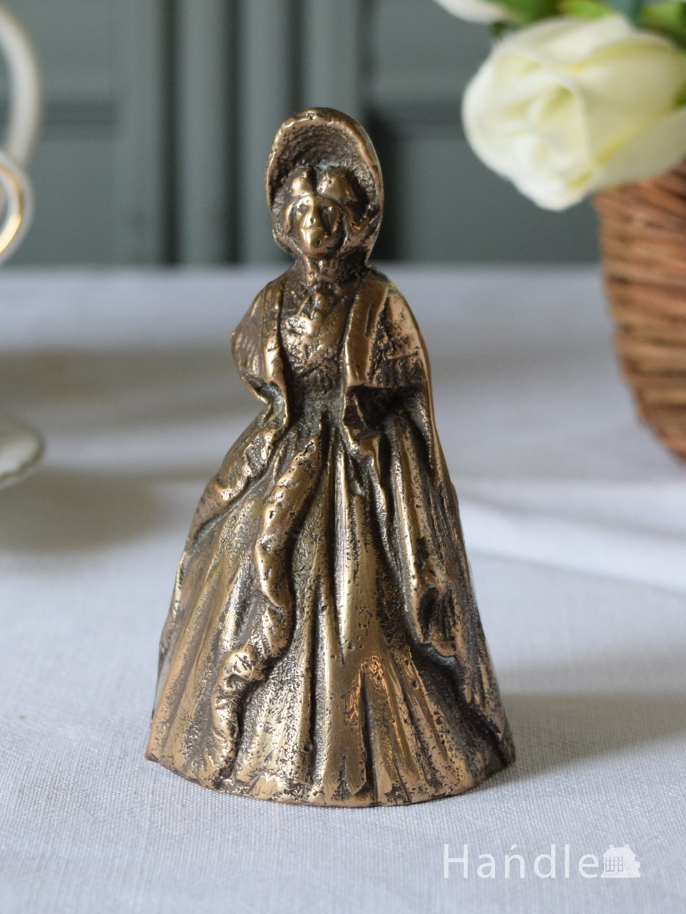 イギリスアンティークの真鍮雑貨、美しい女性のアンティークのベル （レディベル） (m-6781-z)