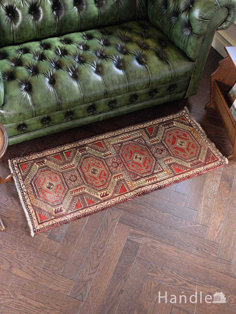 大人色のおしゃれなトルコ絨毯、幾何学模様が美しいトライバルラグ (m-6505-z)
