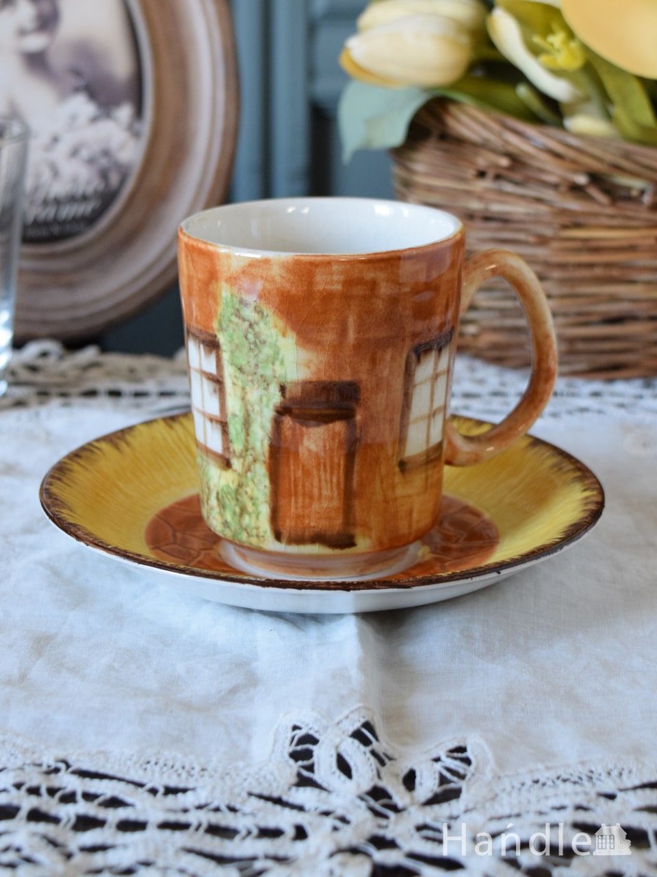 英国アンティークのおしゃれな紅茶カップ、コテージウェアのカップ＆ソーサー（Price & Kensington） (m-6370-z)