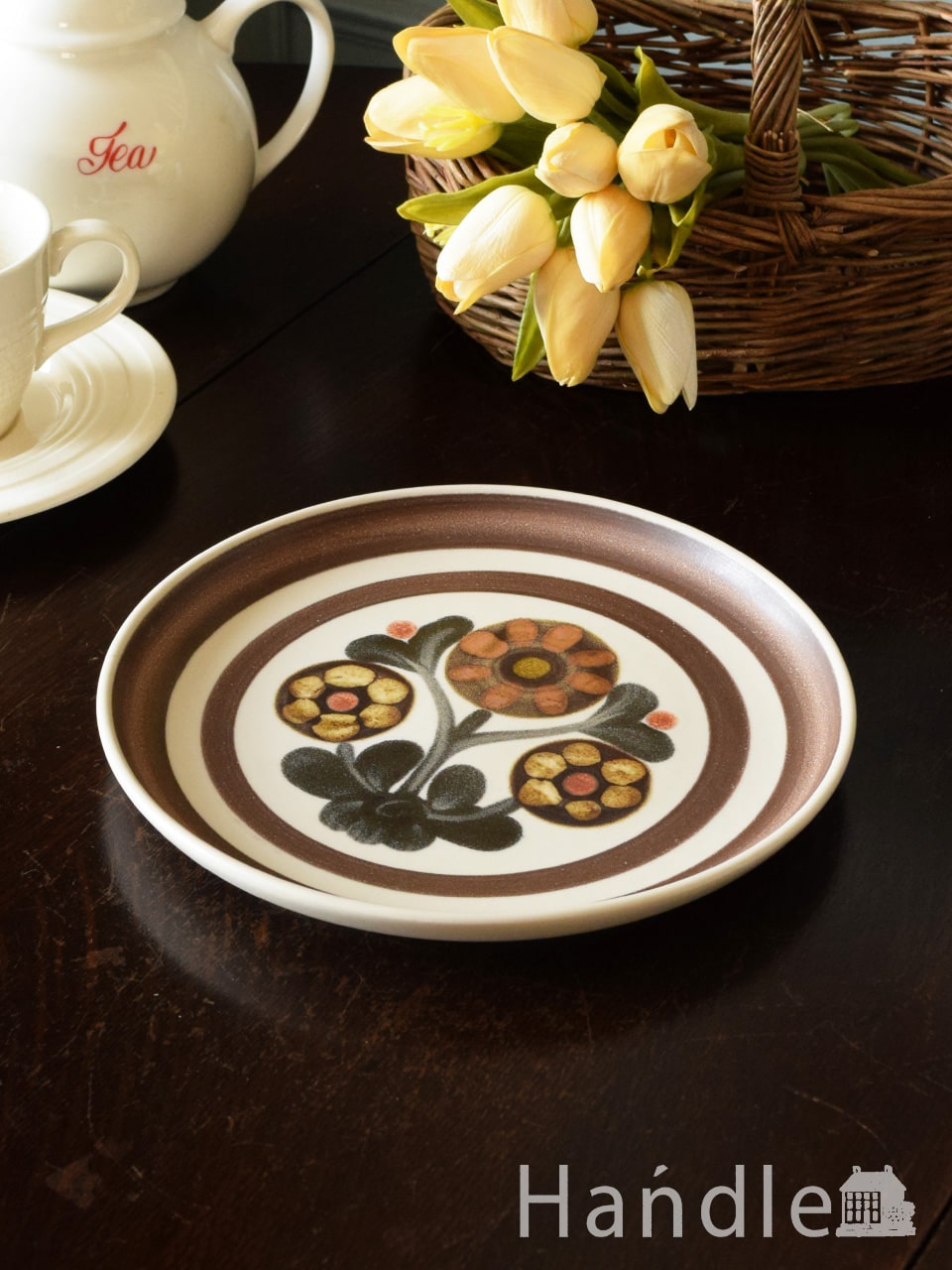 デンビー社(DENBY)のビンテージプレート、メイフラワー(MAYFLOWER)のデザートプレート (k-5451-z)