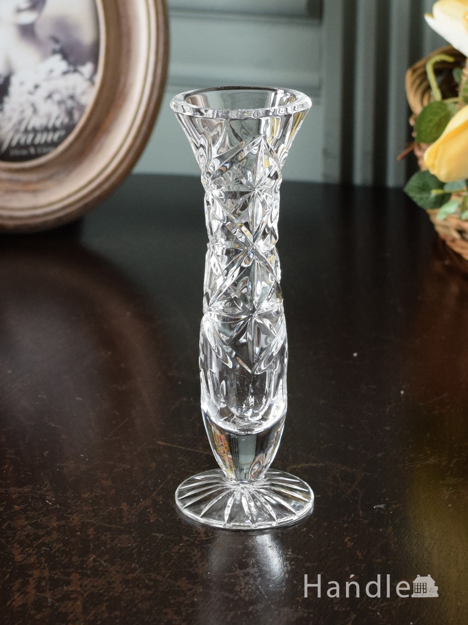 アンティークのフラワーベース、プレスドグラスの花器(pg-7821)｜アンティーク雑貨