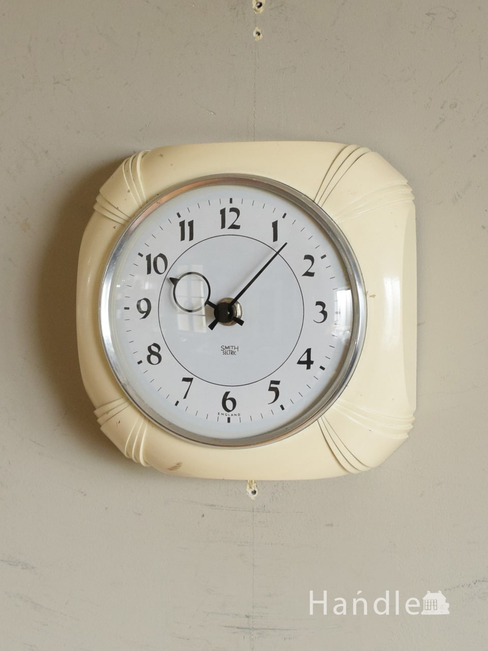 イギリスで見つけたSMITH社のウォールクロック、アンティークの壁掛け時計