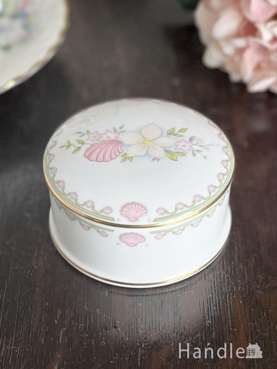 英国アンティークの陶器の箱、可愛いお花模様のコールポート（Coalport）のトリンケットボックス (m-8869-z)