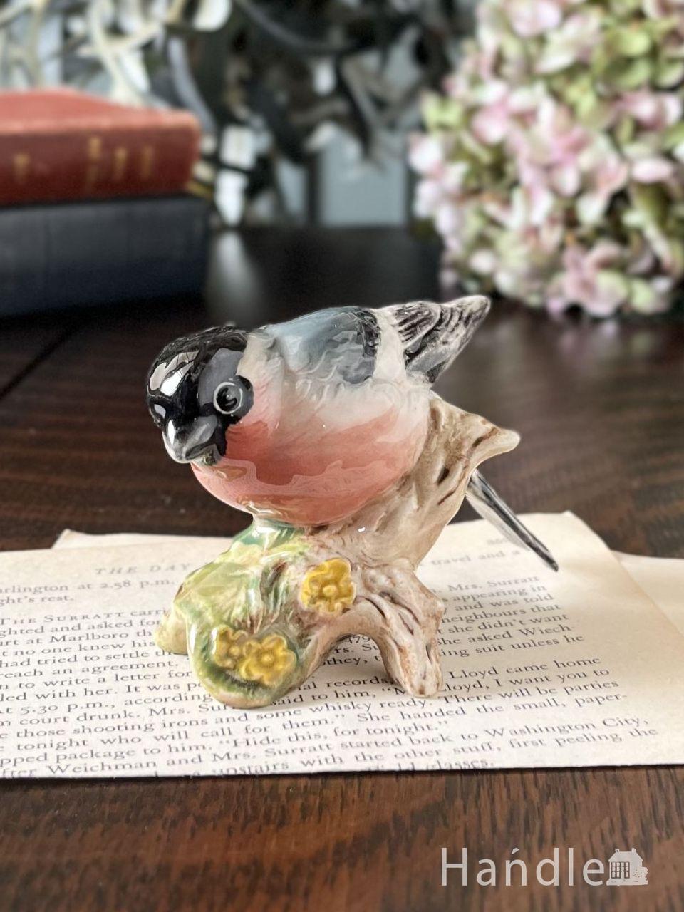 英国アンティークの小鳥のフィギュリン、ベスウィック社のウソのオブジェ（BESWICK ENGLAND） (m-9384-z)