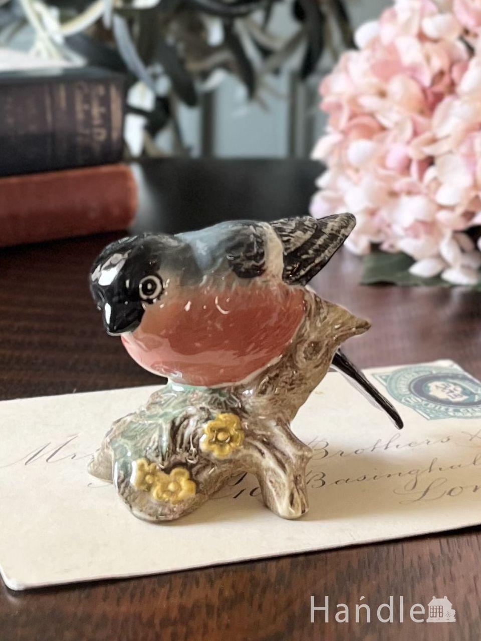 英国アンティークの小鳥のフィギュリン、ベスウィック社のウソのオブジェ（BESWICK ENGLAND） (m-9386-z)