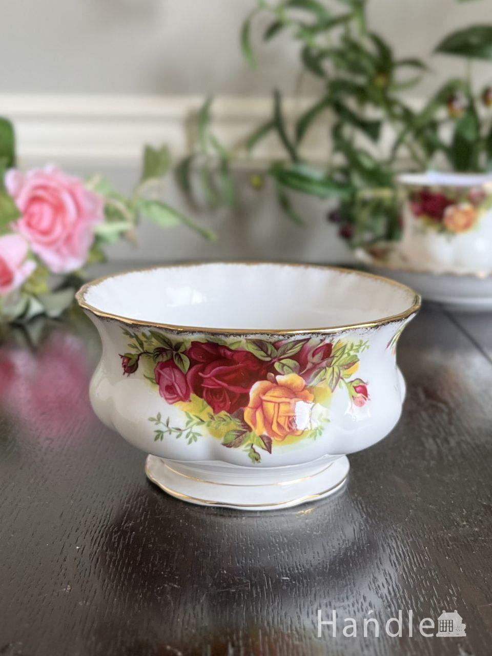イギリスから届いたロイヤルアルバート、オールドカントリーローズのシュガーボウル (h-1263-z)