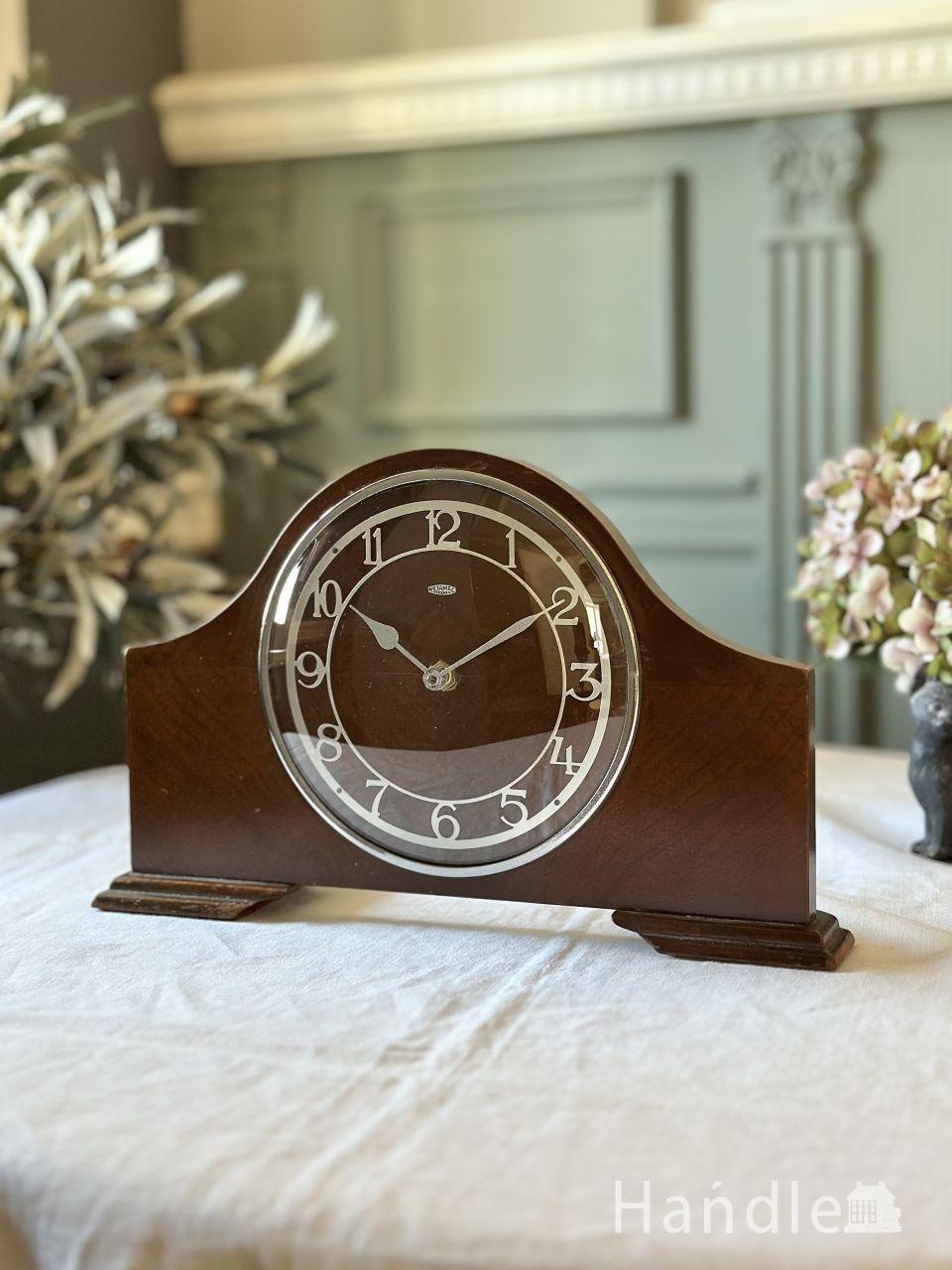 イギリスから届いた木製のおしゃれな時計、METAMEC社のアンティーク置き時計