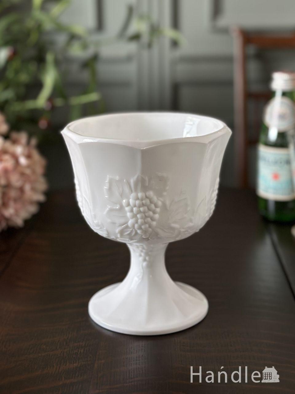 アンティ―ク　ミルクガラスコンポート (m-9555-z)